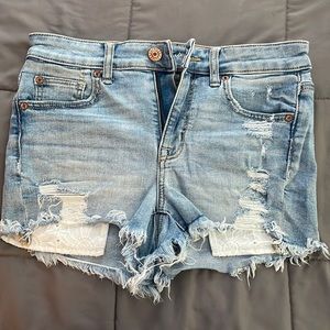 American Eagle Distressed Super Stretch Jean Shorts